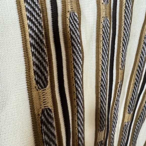 Steve Harvey Celebrity Pullover Cream Sweater XL Indie 1/4‎ Zip Textured Stripe - Picture 8 of 10